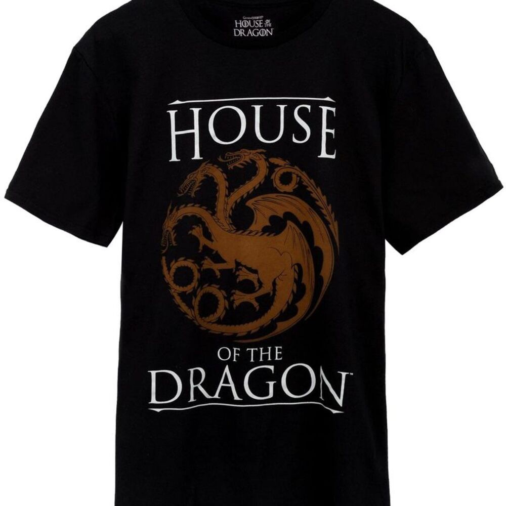 House Of The Dragon Mens Logo T-Shirt / Black/Burnt Orange